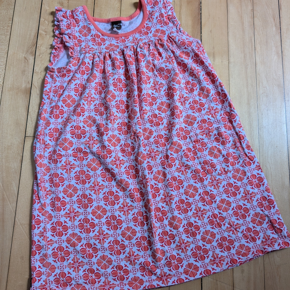 Tea Collection Pink and White Casual Kids Dress